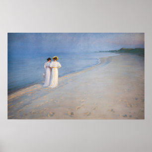 Kroyer - Sommerabend am Strand von Skagen Poster