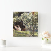 Kroyers Les Rosen Quadratische Wanduhr (Zuhause)