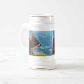Krug Milchkuh in den Alpen Bierglas (Vorderseite Links)