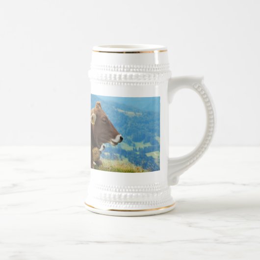 Krug Milchkuh in den Alpen Bierglas (Rechts)