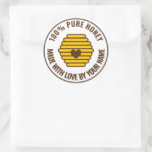 Krug mit dem Logo für Bienenherz Runder Aufkleber (Tasche)