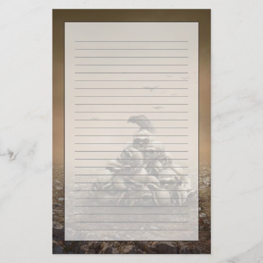 Kruge, die auf einem Stück Skulptur sitzt Briefpapier (Vorderseite)