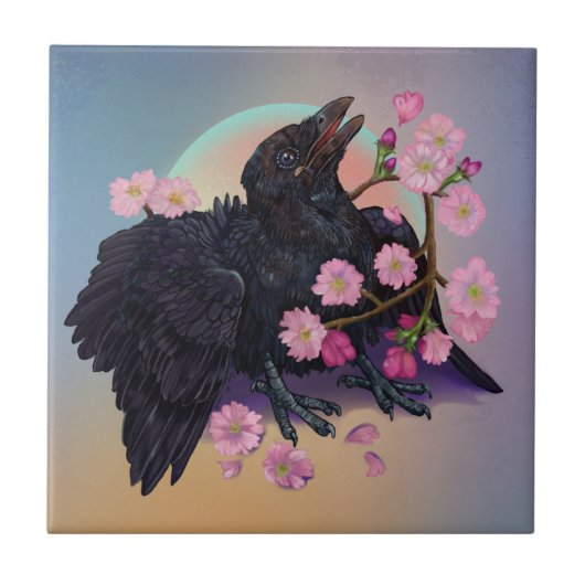 Kruge mit Apfelblüten Fliese (Vorderseite)