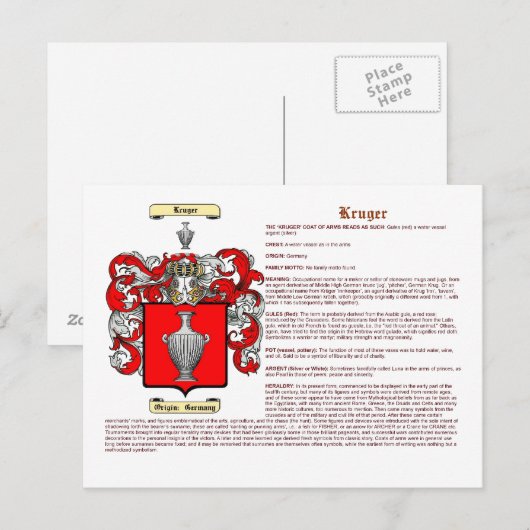 Krüger (Bedeutung) Postkarte (Vorne/Hinten)