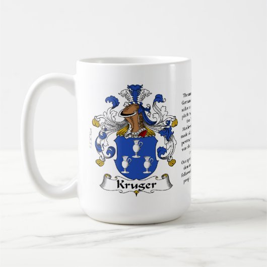 Kruger Familien-Wappen Kaffeetasse (Links)