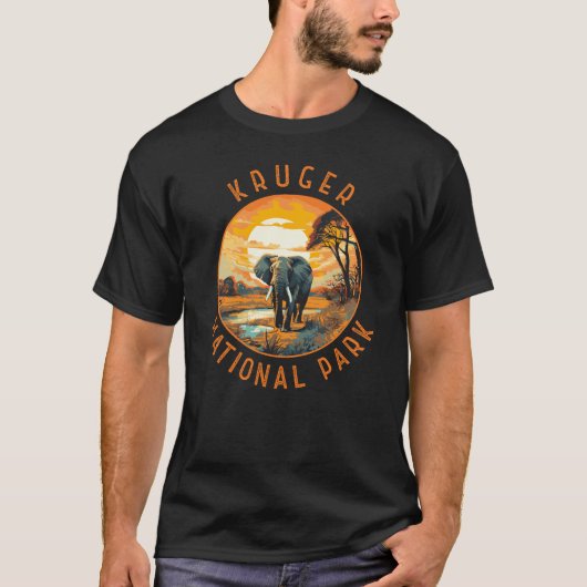 Kruger Nationalpark Südafrika Elephant Retro T-Shirt (Vorderseite)