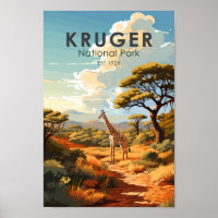 Kruger Nationalpark Südafrika Giraffe Vintag