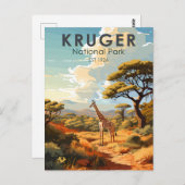 Kruger Nationalpark Südafrika Giraffe Vintag Postkarte (Vorne/Hinten)