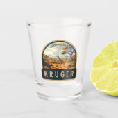 Kruger Nationalpark Südafrika Giraffe Vintag Schnapsglas (Vorderseite)