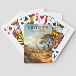 Kruger-Nationalpark Südafrika Giraffe Vintage Spielkarten