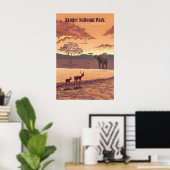 Kruger Nationalpark Südafrika Reiseplakat Poster (Heimbüro)
