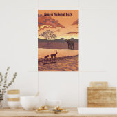 Kruger Nationalpark Südafrika Reiseplakat Poster (Küche)
