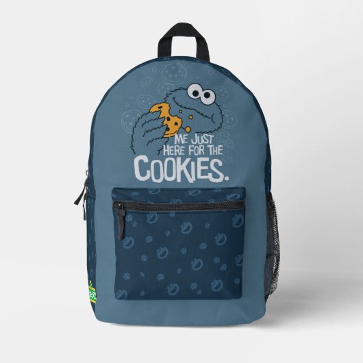 Krümelmonster Just Here for the Cookies Bedruckter Rucksack (Vorderseite)