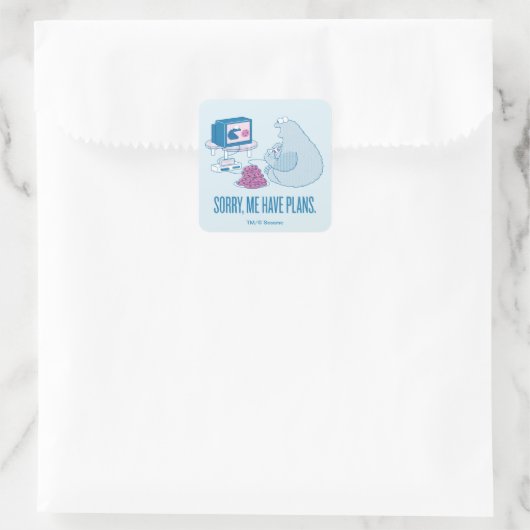 Krümelmonster Sorry, Quadratischer Aufkleber (Tasche)