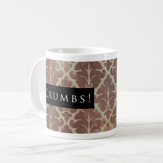 Krumen! Muster-Schwarzes Kaffeetasse (Vorderseite Links)