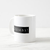 Krumen! Schlichtes Schwarzes Kaffeetasse (Vorderseite Links)