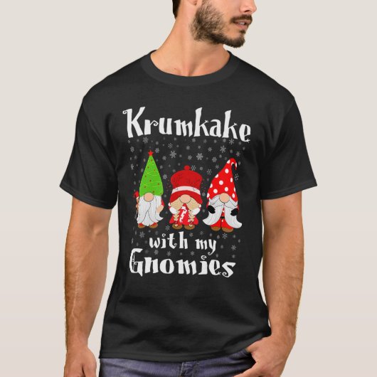 Krumkake mit meinen Gnomen - Norwegischer Waffelke T-Shirt (Vorderseite)