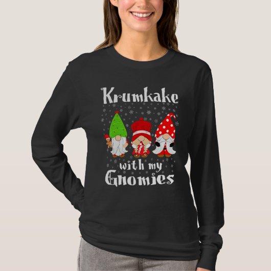 Krumkake With My Gnomies - Norwegian Waffle Cookie T-Shirt (Vorderseite)