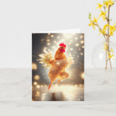 Krummling und Sparkle - funkelndes Huhn Karte (Gelbe Blume)