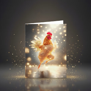 Krummling und Sparkle - funkelndes Huhn Karte
