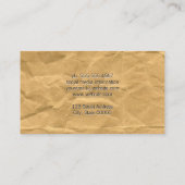 Krummpapier Visitenkarte (Rückseite)