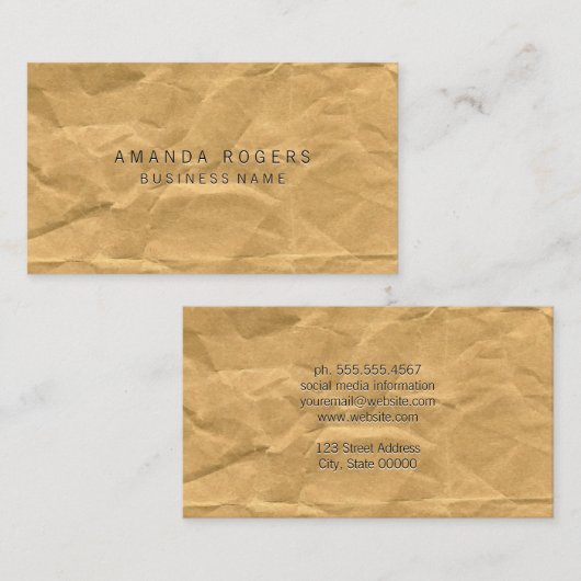 Krummpapier Visitenkarte (Vorne/Hinten)