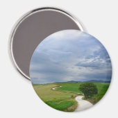 Krümmte Straße zu einem runden Zielmagnet Magnet (Vorderseite/Rückseite)