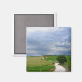 Krümmte Straße zu einem Zielmagnet Magnet (Vorderseite/Rückseite)