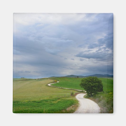 Krümmte Straße zu einem Zielmagnet Magnet (Vorne)