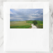 Krümmung der Straße in Richtung eines Zielmarkieru Rechteckiger Aufkleber (Tasche)