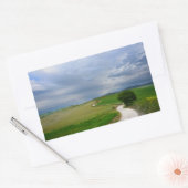 Krümmung der Straße in Richtung eines Zielmarkieru Rechteckiger Aufkleber (Umschlag)