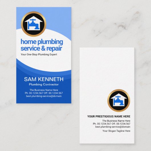 Krümmung des Klempnerauftragnehmers Visitenkarte (Vorne/Hinten)