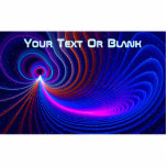 Krümmung Fotoskulptur Magnet<br><div class="desc">Die Wissenschaft sagt uns, dass der Raum gekrümmt ist ist. Und so ist es. Ein mehrfarbiges Fraktal-Bild von konzentrischen Schleifen, das auf einem sternenförmigen Hintergrund überlagert wird. Fügen Sie Ihren eigenen Text hinzu.</div>
