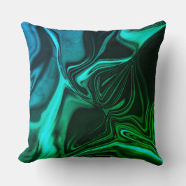 Krümmung und Falten von cyan nickeled und grünblat Kissen