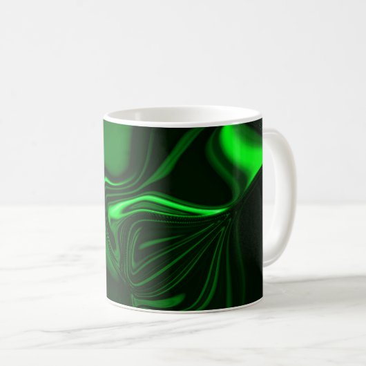 Krümmungen oder Wellen grün metallisch, tief dunke Kaffeetasse (VorderseiteRechts)