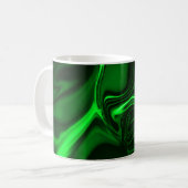 Krümmungen oder Wellen grün metallisch, tief dunke Kaffeetasse (Vorderseite Links)