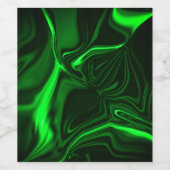 Krümmungen oder Wellen grün metallisch, tief dunke Weinetikett (Einzelnes Label)