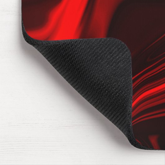 Krümmungen oder Wellen rot, über dunklem Fond Mousepad (Ecke)