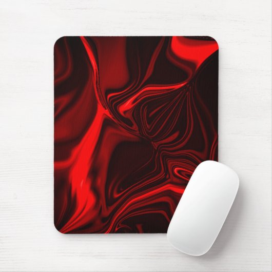 Krümmungen oder Wellen rot, über dunklem Fond Mousepad (Mit Mouse)