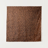 Krumpierte dunkelbraune Stoffstruktur, gewinkelt  Wandteppich (Vorderseite)