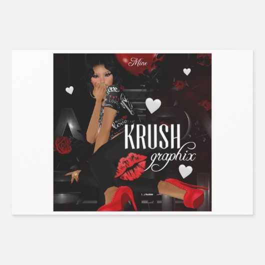 Krush Graphix von Ahsek Novel Gift Wrap 3 Geschenkpapier Set (Vorderseite)