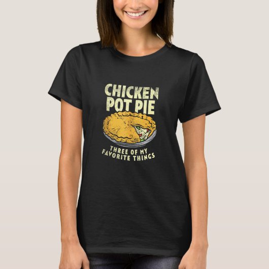 Krusten-Gebäck-Wortspiel Hühnchen-Pot-Pie Drei mei T-Shirt (Vorderseite)