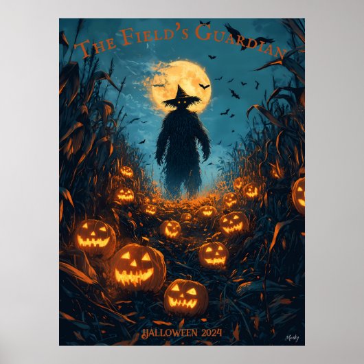 KrustenHalloween mit glühenden Jack-O'-Lanterns Poster (Vorne)