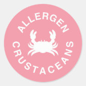 Krustentiere Allergenwarnung Runder Aufkleber (Vorderseite)