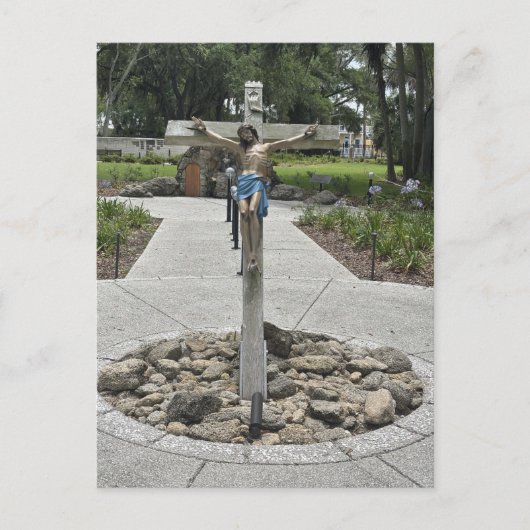 Kruzifix-Gedenkstätte St. Augustine Florida Postkarte (Vorderseite)