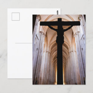 Kruzifix mit Jesus Christus. Gothic Alcobaca Abbey Postkarte