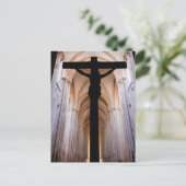 Kruzifix mit Jesus Christus. Gothic Alcobaca Abbey Postkarte (Stehend Vorderseite)