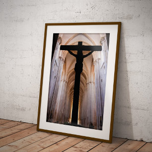 Kruzifix mit Jesus Christus. Gotische Abtei von Al Poster