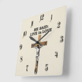 Kruzifix Quadratische Wanduhr (Winkel)