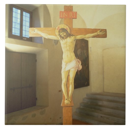 Kruzifix (Tempera auf Holz) Fliese (Vorderseite)